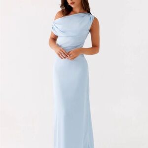 Peppermayo One Shoulder Light Blue Dress